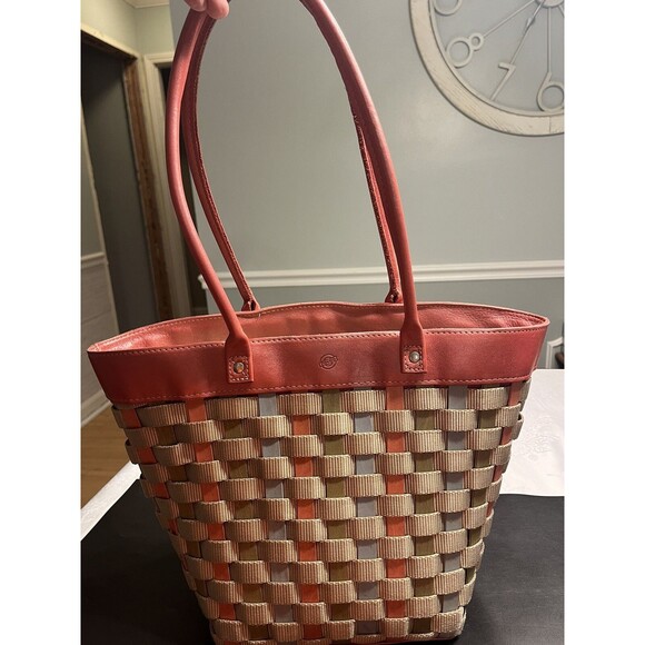 Longaberger Mothers Day Pink Woven Basket Purse Tote Handbag 2008 - Picture 1 of 16